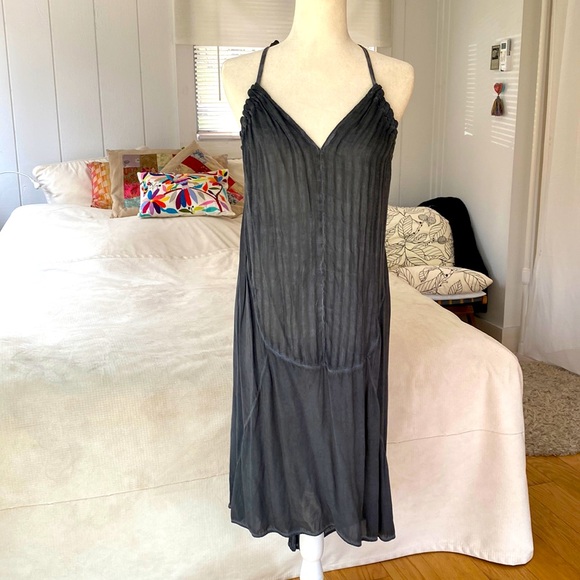 Transit par such, italy designer summer dress, washed blue grey size L linen - Picture 1 of 17